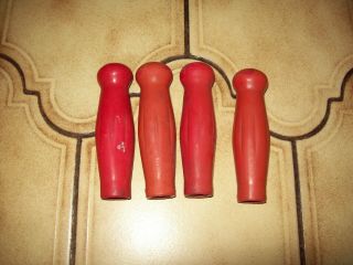 Four Vintage Old Flexgrip Flex - Grip Model A Red Bicycle Tricycle Handlebar Grips