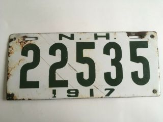 1917 Hampshire License Plate Porcelain 100 All Priced To Sell