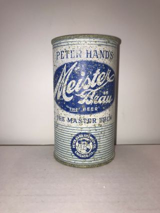 Vintage Meister Brau Flat Top Beer Can Peter Hand Brewing Chicago Il