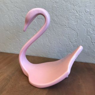 Vintage Pink Ceramic Swan Figurine Bathroom Hand Towel Holder Decoration Mcm