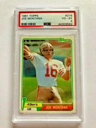1981 Hof Topps 216 Joe Montana Rookie Card Psa 4 Vg - Rare Regrade?