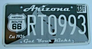 Arizona Graphic Route 66 Mother Road License Plate " Rt 0993 " Get Your Kicks