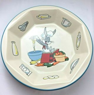 Old Stock Vintage Bugs Bunny Chef Round Pie Dish Looney Tunes Thailand 1995