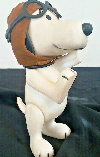Vintage 1960s Peanuts Snoopy Red Baron Pilot Toy Figure United Features Vinyl