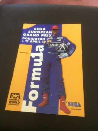 Vintage Sega European Grand Prix Donington Programme 1993