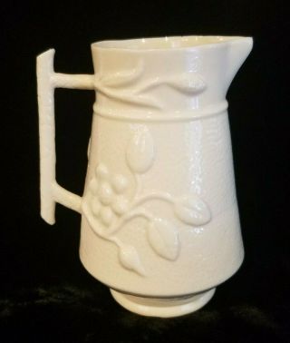 Ulster Pottery Parian Irish Porcelain Coal Island Jug Pitcher Belleek Antique
