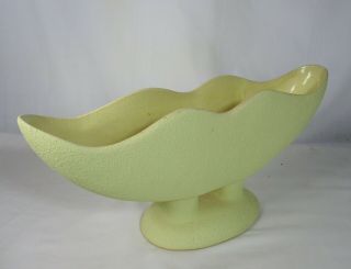 Large Vintage Raynham 2 Footed No3 Yellow Vase With Stucco Glaze