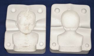 Vintage Ceramic Pottery Porcelain Casting Mold - Doll Head - R644