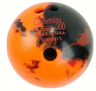 Vintage Columbia 300 Wd White Dot 14lb Bowling Ball Swirl Orange Red Black Swirl