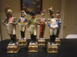 Set Of 2 Capodimonte By Bruno Merli Porcelain Figurines - Napoleon Soldiers