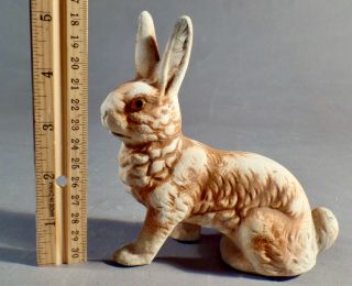 Bunny RABBIT vtg toy figure candy container Paper Mache Germany glass eyes Ly91 2