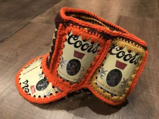 Coors - Crocheted Beer Can Hat - Vintage - Cap - Breweriana