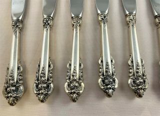 8 Wallace Grande Baroque Butter Knives Sterling Silver Handle 6 3/8 