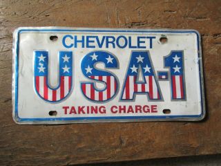 Vintage Chevrolet Usa - 1 Metal Novelty License Plate Taking Charge