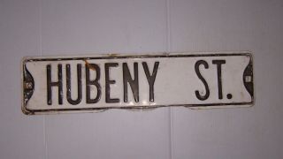 Vintage Embossed Metal Street Sign Hubeny St.  Judson Indiana