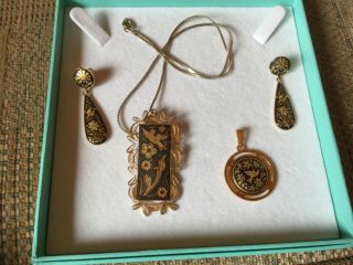 Selection Of Vintage/new Damascene Jewellery
