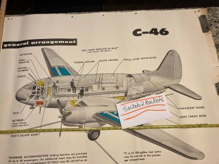(qty 2) Vintage C - 46 Us Air Force Arff Training Posters Huge