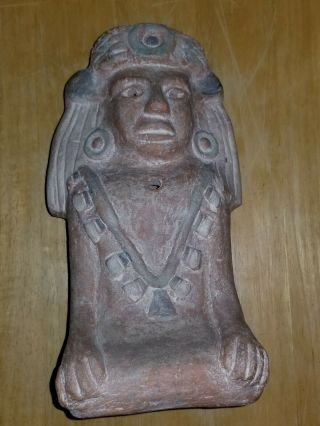Vintage Mexican Terracotta Aztec Mayan Tribal Figure Folk Art Clay Pottery