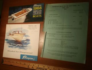 1959 & 1968 Thompson Boat Co Cortland York Catalogs And Price List Vintage