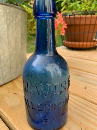 Pre 1860 Antique Soda Or Beer Bottle Semi - Squat Style Bottle