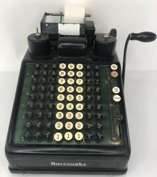 Vintage Burroughs 8 Column Adding Machine Industrial Calculator 9a78120