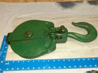 Large Sheave Snatch Block Rope Barn Marine Pulley Lift & Hook - Very Heavy