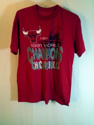 Vintage Chicago Bulls 1991 Nba Basketball Champions Shirt Size Xl
