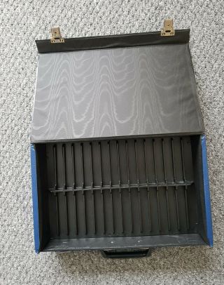 Vintage Retro Blue Cassette Tape Storage Carry Case Box