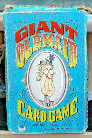 Vintage Western Giant Old - Maid Card Game W/ Box 100 Complete Great Shape Jumbo
