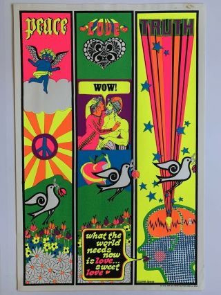 What The World Needs Now Blacklight Poster 23” X 35” Steve Sachs 1967 2