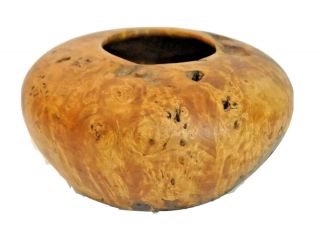 1976 Gary Schrodt Taos Vtg Mid Century Modern Studio Burl Wood Craft Bowl Vessel