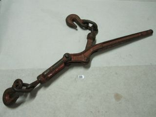 Vintage Farm Lever Load Chain Binder,  2 Grab Hooks 5/16 " 3/8 " 5400 Lbs