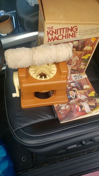 Vintage Mattel Knitting Machine 1975 As Seen On Tv W/ Box And Project Book