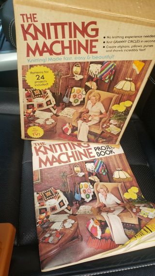 Vintage Mattel Knitting Machine 1975 As Seen On TV W/ Box and Project Book 2