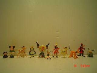 11 Vintage Walt Disney Productions Miniature Figurines,  Exc