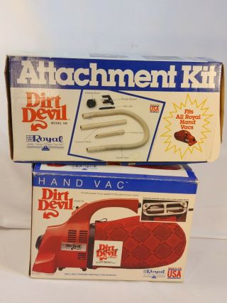 Dirt Devil Hand Vac Royal Model 103 & Attachment Kit 192 Vintage Vacuum