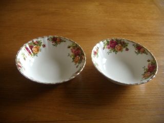 Two Vintage Royal Albert Old Country Roses Pattern Pudding/cereal Bowls.