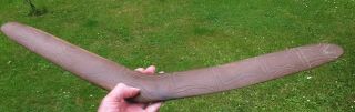 Good Australian Aboriginal Boomerang With Engraved Markings - Circa 1940 - 50 