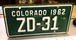 Colorado - 1962 Motorcycle License Plate - All
