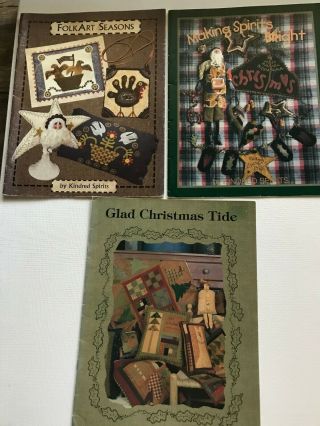 Vtg 3 Books On Christmas Quilting Patterns By Kindred Spirits