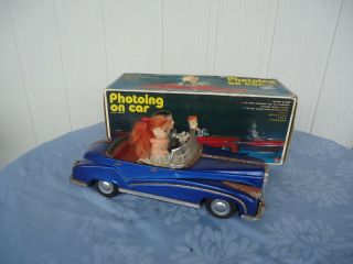 Vintage Photoing On Car Battery Operated Rolls Royce Blue