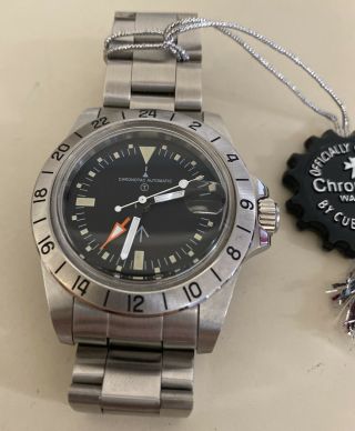 Mens Chronotac GMT Watch Automatic Vintage Steve McQueen Explorer II 1655 2