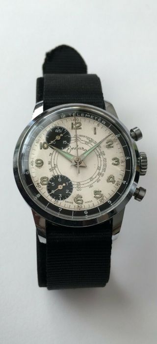 Vintage Endura Watch Telemeter Swiss Made Gk 1 Jewel R.  Lapanouse S.  A Black