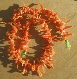 10 " Vintage 3 - 20 Mm Pink Branch Coral Beads.  Over 150 Beads.