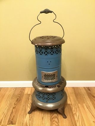 Vintage Perfection Blue Kerosene Oil Heater Stove With Burner