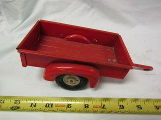 Vintage Tru Scale Pressed Steel Toy Cart Wagon Farm Toy Tractor Pull Behind Red