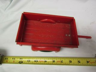 VINTAGE TRU SCALE PRESSED STEEL TOY CART WAGON FARM TOY TRACTOR PULL BEHIND RED 2