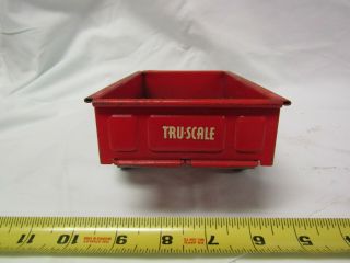 VINTAGE TRU SCALE PRESSED STEEL TOY CART WAGON FARM TOY TRACTOR PULL BEHIND RED 3