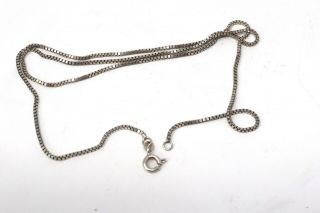 A Long Vintage Sterling Silver 925 Italy Box Link Chain Necklace 22624