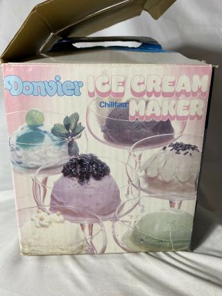 Vintage Donvier Chillfast Ice Cream Maker Japan 1 Pint Hand Crank Complete Box